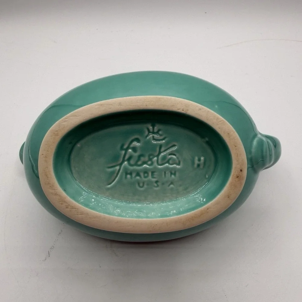 Vintage Fiesta Ware HLC Homer Laughlin Sauce Gravy‎ Boat Turquoise Blue Aqua USA